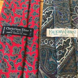 Designer Silk Ties, Christian Dior